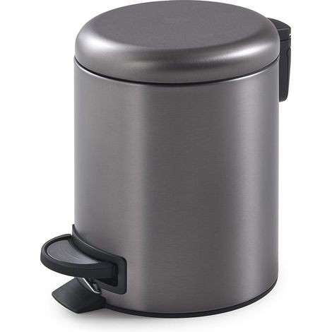 Portarifiuti 3 Litri In Acciaio Inox Gun Metal Con Chiusura Soft Close  Papaya