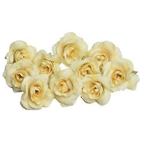 10 roses artificielles de 4 cm, têtes de fleurs, pour décoration DIY de mariage, fêtes ou chambre.jaune (1/5)