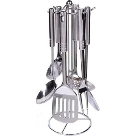 Kitchen Utensil Set, 7 Pieces, Stainless Steel Kitchen Utensil Set, Dishwasher Safe, Easy to Clean, for Cooking All Kinds of Food (1/5)