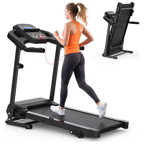 Tapis roulant con inclinazione, tapis roulant compatto da 2,5 HP per la casa, tapis roulant elettrico portatile con maniglie, pedana di camminata leggera, tapis roulant da corsa compatti, pedana di ca (1/5)