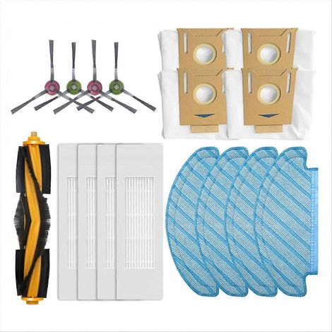 Balai rotatif Debot avec brosses latérales, filtre HEPA, serpillères et sac à poussière - kit complet de remplacement pour nettoyage efficace, accessoires durables, idéal pour sols durs et tapis. (1/5)