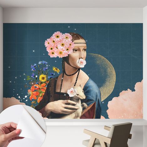 Carta da parati autoadesiva - Fotomurale adesivo - design elegante - stile moderno - Eleganza floreale 152x104 cm (1/5)