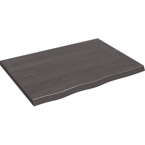 Dessus de table gris foncé bois chêne massif traité (1/5)