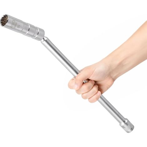 Llave de bujías magnética de 16 mm, llave de bujías giratoria de 360°, llave de vaso profunda de pared delgada de 12 puntas, accionamiento de 3/8", herramienta para reparación de automóviles (1/5)