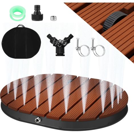 SWANEW Doccia da giardino Doccia a pavimento in WPC Doccia da esterno Doccia per sauna Doccia da campeggio 71x55 cm Fontana regolabile in altezza fino a 4 m Marrone (1/5)