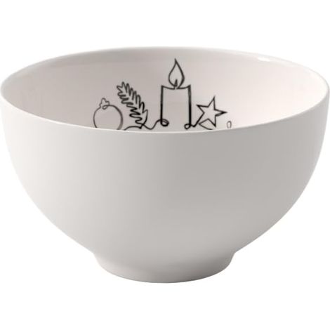 Bol Xmas 470Ml Porcelaine Blanc (1/3)