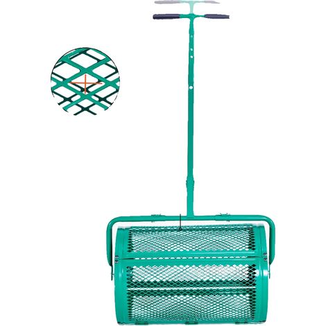 Épandeur de compost, poignée à pousser et à tirer, construction en acier durable, Vert (1/2)
