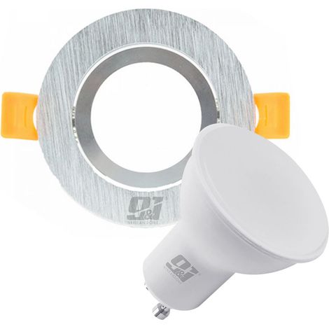 ORION91 PACK X 3 UNIDADES 80X80 ARO BASCULANTE REDONDO NIQUEL GU10 LED incluidas - SPAZIOLUZIO