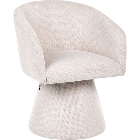 Swivel Armchair Light Beige Water-Repellent Fabric Fully Upholstered Thickly Padded Modern Living Room RYGGA (1/5)