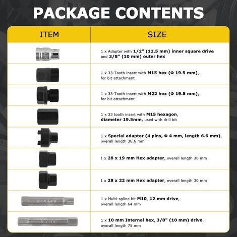 Kit d’Outils de démarreur 18 pièces, Jeu de Douilles et extracteur de Roue Libre pour Le Retrait de la poulie du démarreur Automobile, Compatible avec Ford, Audi, BMW, Mercedes, Volkswagen (1/4)