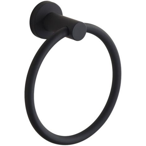 BUNTHAUS Porte-serviettes noir mat, porte-serviettes rond (1/5)