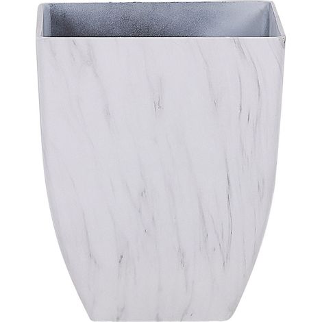 Maceta de mezcla de piedra blanco 35 x 35 cm efecto mármol Miro
