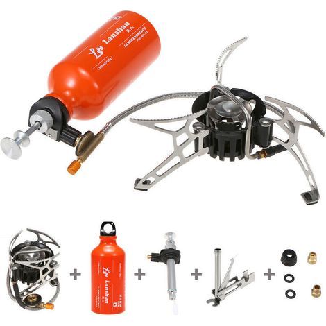 Réchaud à mazout multi-combustible de camping en plein air avec bouteille de carburant à essence de 500 ml pour alcool diesel (1/5)