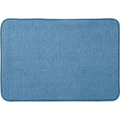 Tappeto bagno blu 60x40 cm in microfibra antiscivolo Spring (1/3)