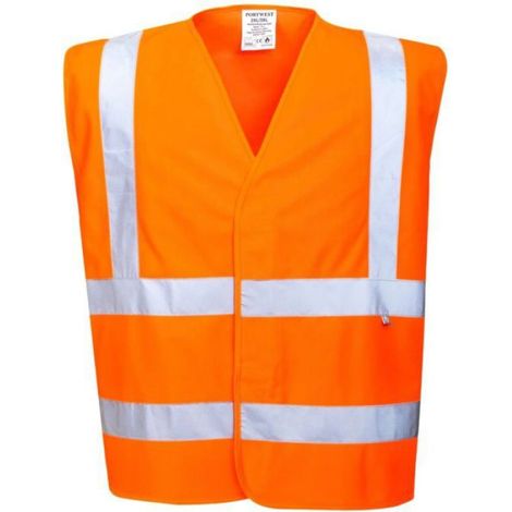 Gilet Haute Visibilité Retardateur De Flamme - Orange - Conforme EN ISO 14116 et EN ISO 20471 Classe 2 - Taille Unique (1/2)