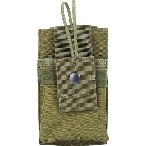 Housse portable en nylon pour talkie-walkie, étui ceinture radio de sport extérieur, vert armée (1/5)