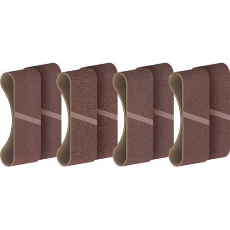 Lot de 20 bandes abrasives pour ponceuses (pour peinture sur bois, bois dur, Ø mm, accessoire pour ponceuse à bande) (1/4)