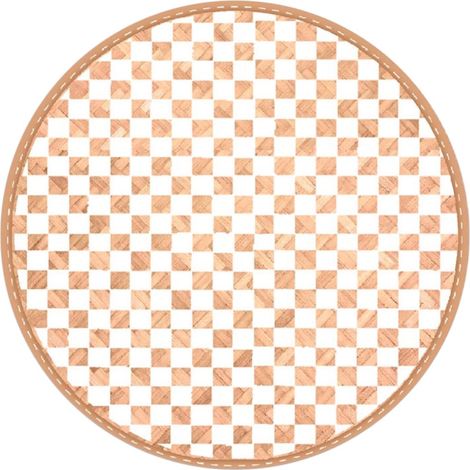 Set de table beige et Blanc rond en feuilles de Bambou - 38 cm