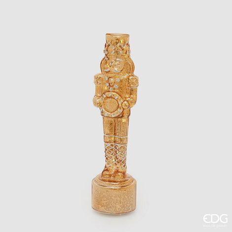 EDG Enzo De Gasperi Decoro Soldatino Twist Natale H 35,5 Cm D 9,5 Cm Musica, Movimento e Led Gold