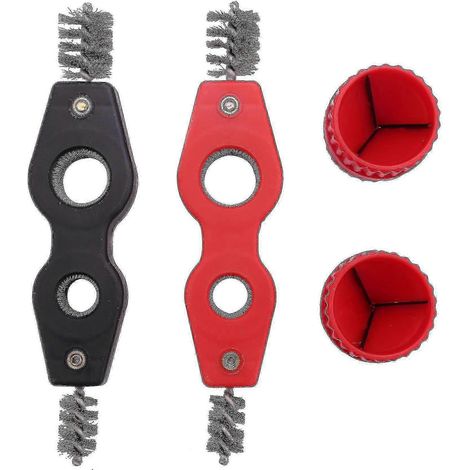 Kit de 4 pièces pour le nettoyage et l'ébavurage des tuyaux en cuivre : outil de chanfreinage, rouge et noir. (1/4)