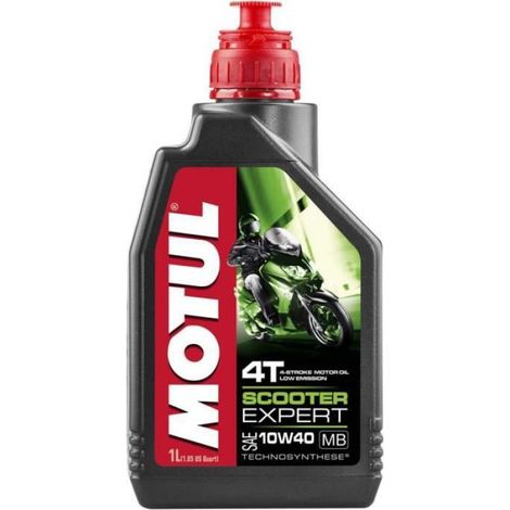 Huile Moteur 10W40 JASO MB Pour Scooter 4 Temps - Lubrifiant Synthétique Partiel - Compatible Tous Modèles Sans Embrayage À Bain D'huile - 1 L