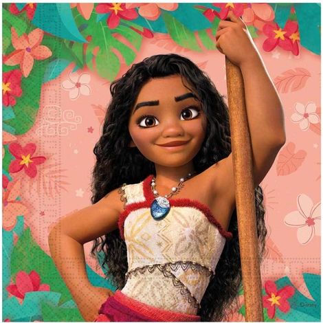 VAIANA 2 Moana II Disney Tovaglioli di carta per feste di compleanno 33x33 cm 20 pezzi.