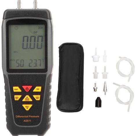 Manomètre différentiel numérique portable avec capteur intelligent, testeur de pression pour air et gaz, écran rétroéclairé LED, jauge de mesure précise (1/5)