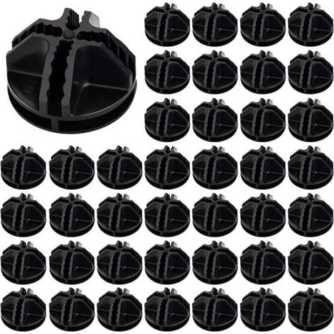 40pcs Connecteurs en Plastique Cube de Rangement Noir Cube de Grille Connecteurs Raccord Meuble de Rangement Portable en Plastique pour Cubes de Rangement Rayonnage Armoire Modulaire (1/4)