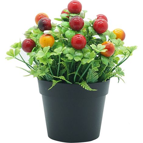Petit pot décoratif artificiel en forme de trèfle à quatre feuilles (coloré)