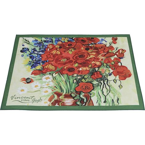 Carmani, mantel individual - VAN gogh/Jarrón con margaritas y amapolas (1/2)
