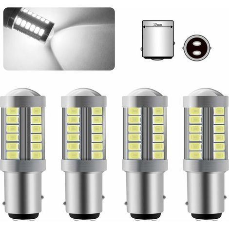4 X 1157 BAY15D LED Ampoule Blanc Super Brillant 6000K 5630 33 SMD Canbus feu de Freinage Ampoule 12V (1/4)