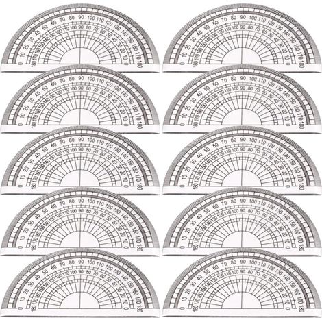 Holibanna Lot de 10 rapporteurs d'angle transparents en plastique (1/5)