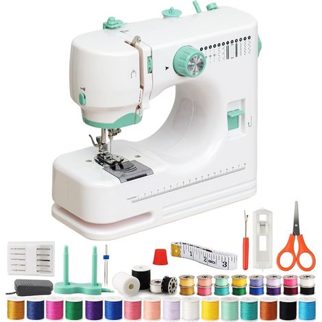 Mini machine à coudre électrique portable pour débutants et usage domestique avec 42 accessoires de couture pour réparations rapides et bricolage (1/5)