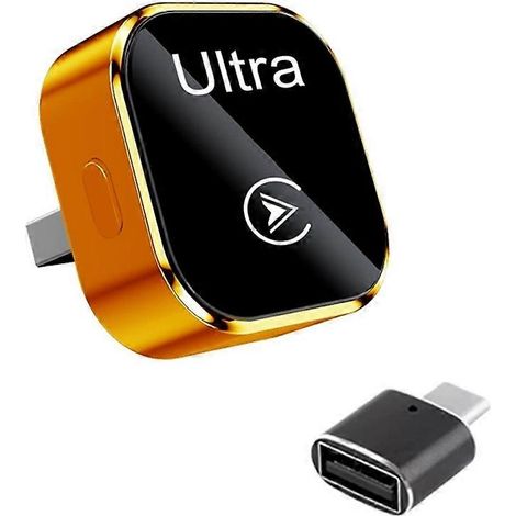 2-in-1 Mini-Funkadapter für CarPlay und Android Auto, USB-Adapter, kabelgebundene Plug-&-Play-Umwandlung, Orange (1/5)