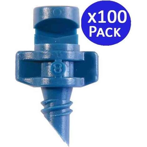 Lot de 100 Arroseur d'irrigation 360º de système de Micro-Drip, Arrosage: Tête de pulvérisation 1 a 1,2 mètres