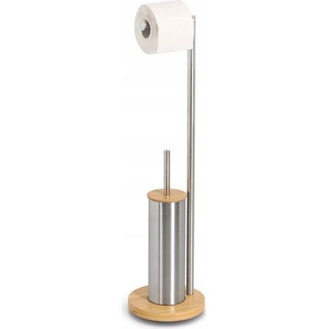 Zeller Soporte ORVO gris en acero inoxidable y bambú (1/3)
