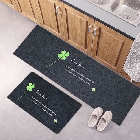 Tapis - Cuisine - Polyester - Antidérapant - Forte Absorption - 2 Tapis (40x60cm + 40x120cm) (1/4)