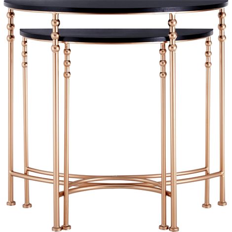 Premier Housewares Lexa Half Round Console Tables - Set of 2