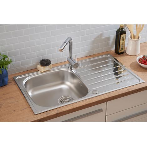 Lavello da incasso in acciaio inox lavello da cucina lavello 86 x 50 cm Respekta Dallas (1/5)