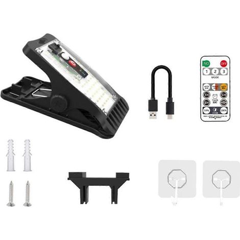 Lampe solaire extérieure à pince LED pour cour ou jardin, applique murale à détecteur de mouvement, éclairage de secours (1/4)