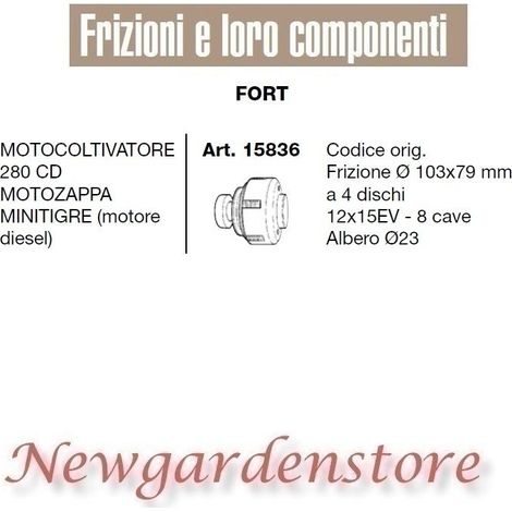 Frizione 103x79 motocoltivatore 280 CD motozappa MINITIGRE diesel FORT 15836