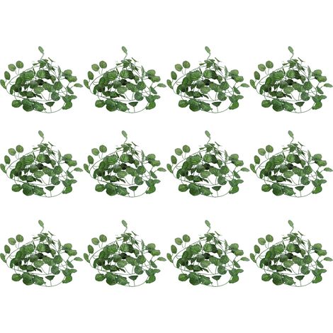 12 feuilles de bégonia vertes en rotin synthétique à monter soi-même pour clôture, porte battante, mariage ou fête. (1/5)