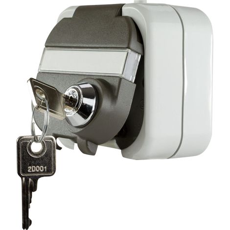 REV 0510224555 Presa da Parete con Serratura, IP44, a Polo Singolo, Grigio, Steckdose (1/5)