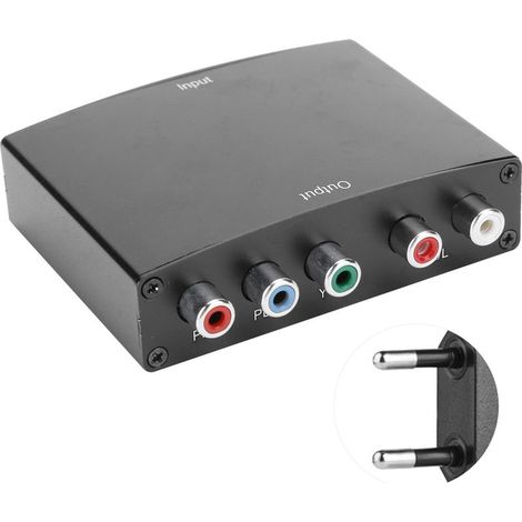 Convertisseur HDMI vers 5 RCA YPbPr avec Audio R/L, Adaptateur Vidéo HD 100-240V pour Interface Composante