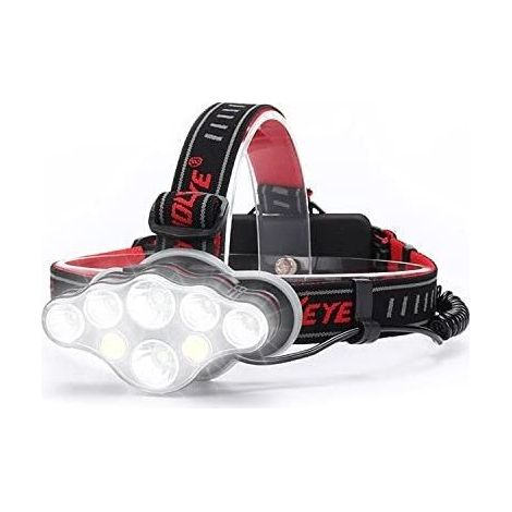 Leistungsstarke, wiederaufladbare Stirnlampe, 18.000 Lumen, 8 Leuchtmodi, LED-Stirnlampe, helles Freisprechlicht für Camping, Laufen, IPX5, Kinderleselampe