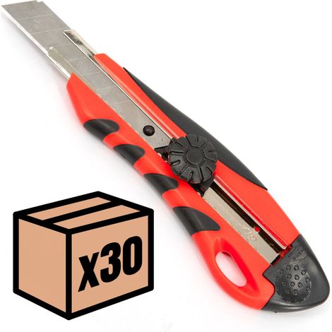 Lot de cutters professionnels Couteau utilitaire rétractable avec système de sécurité 100 lames 18mm Taille - Lot de 30
