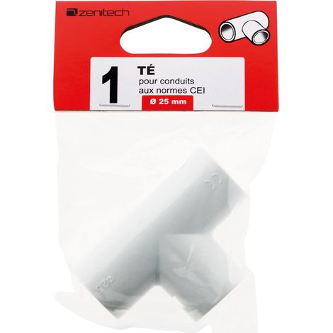 1 Té para conductos ø 25mm - Gris