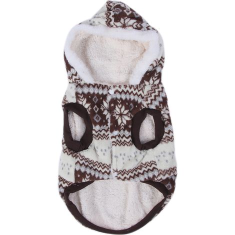 Manteau Hiver Pour Chien Et Chat - Vêtement Coton Doux Avec Capuche Motif Flocon - Disponible En 5 Tailles (1/5)