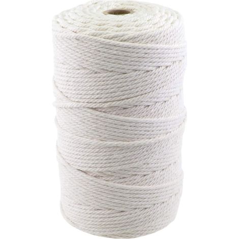YORKING Macrame Cord 3mmx200m Butchers Cooking String Twine Natural Cotton Kitchen Butchers Threads for Tying Meat Making Sausage DIY Knitting Crafts Beige (1/5)