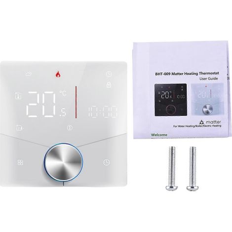 Thermostat sans fil pour le chauffage de l'eau domestique avec application et commande vocale LED colorée
